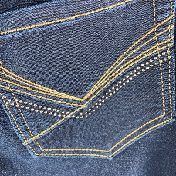 D JEANS | Dark Midnight Blue Stretchy Straight Leg Mid-Rise Jeans 👖 - Picture 6 of 7